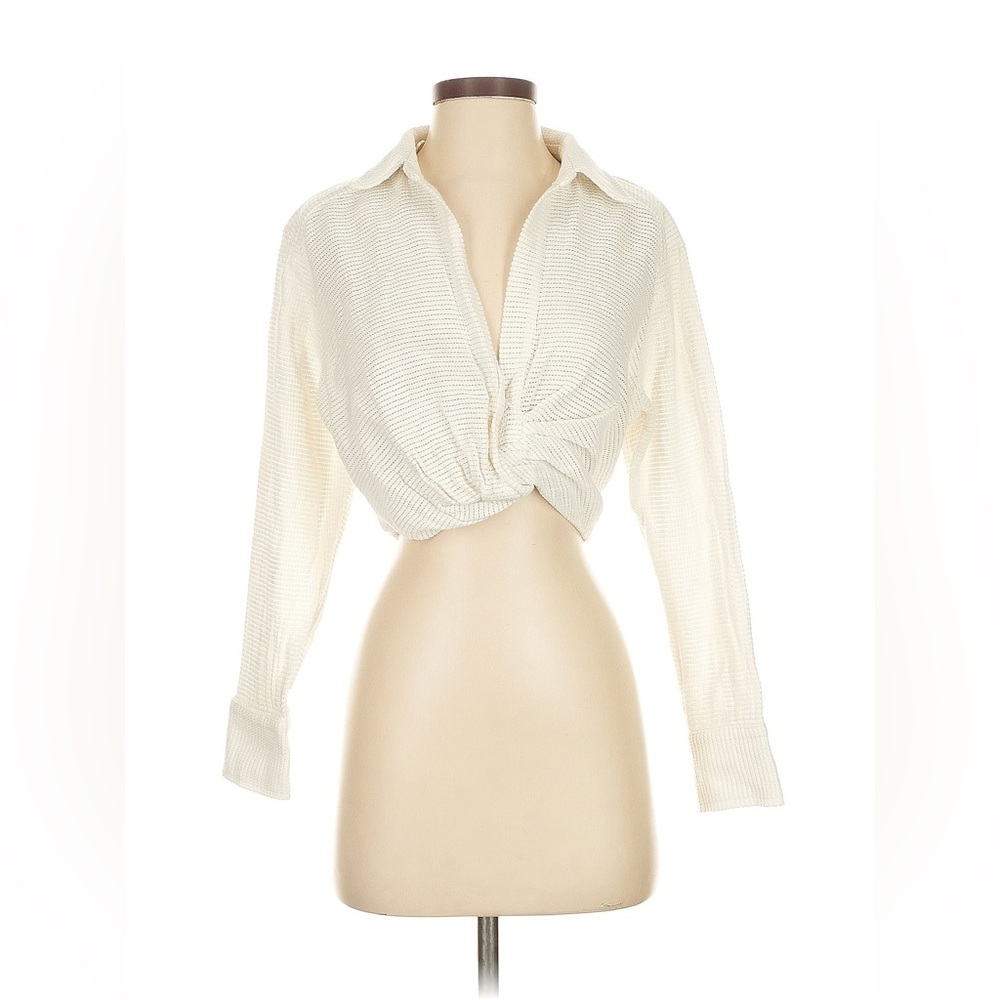 Zara Cream Textured Blouse